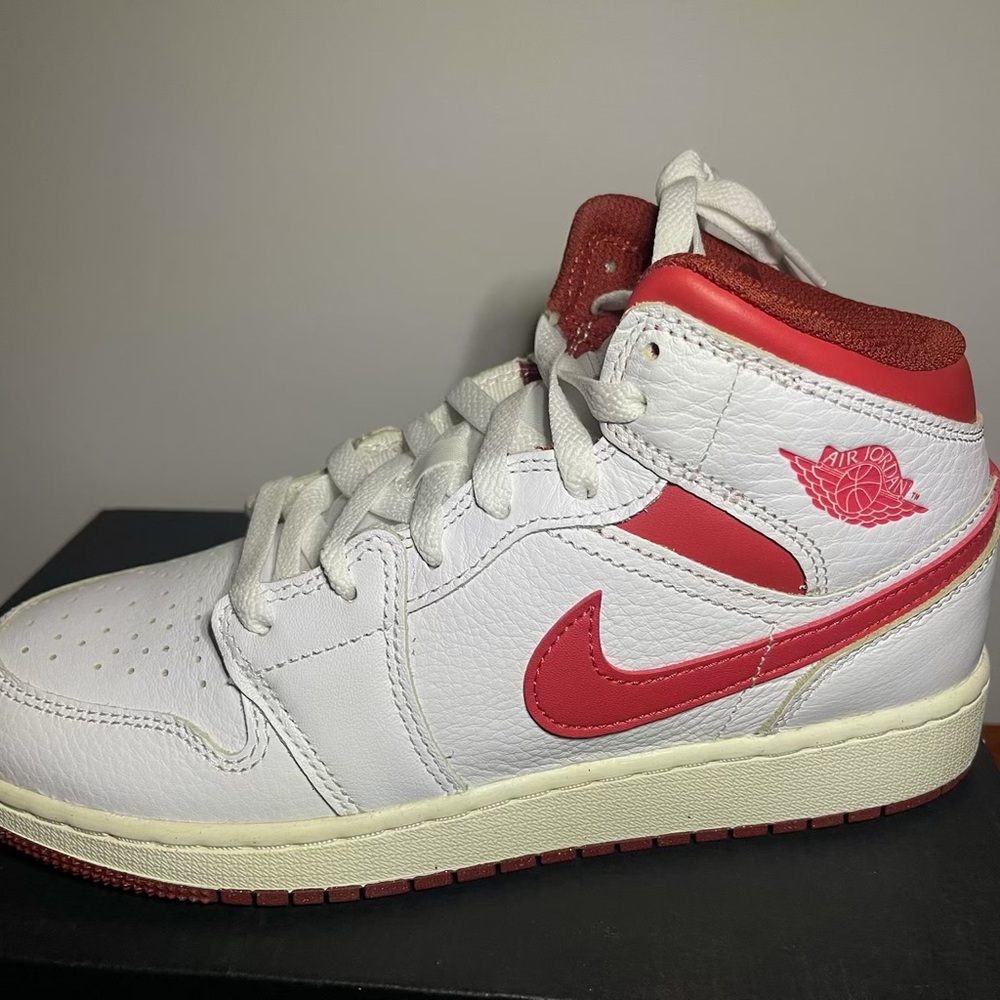 Air Jordan White and Red Sneakers